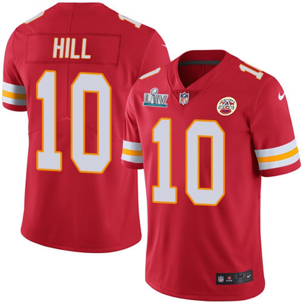 Men's Kansas City Chiefs #10 Tyreek Hill Super Bowl LIV Red Vapor Untouchable Limited Stitched NFL Jersey 