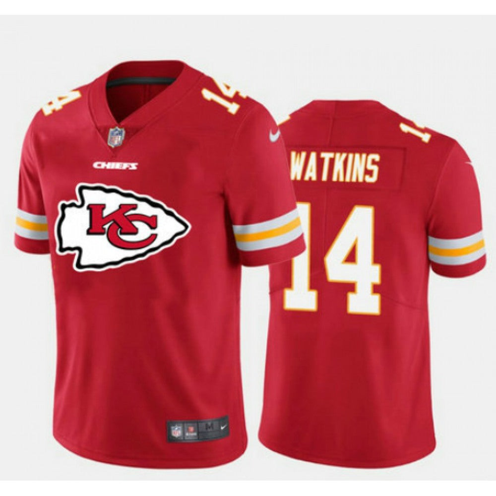 Men's Kansas City Chiefs #14 Sammy Watkins Red 2020 Red Team Big Logo Limited Stitched Jersey 