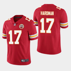 Men's Kansas City Chiefs #17 Mecole Hardman Red Vapor Untouchable Limited Stitched NFL Jersey 