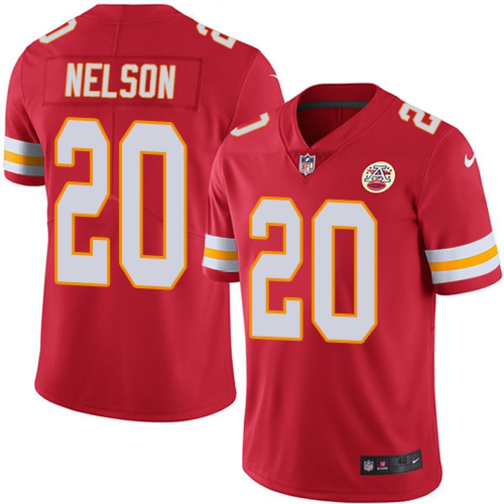 Men's Kansas City Chiefs #20 Steven Nelson Red Vapor Untouchable Limited Stitched NFL Jersey 