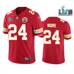 Men's Kansas City Chiefs #24 Skyy Moore Red Super Bowl LVII Patch Vapor Untouchable Limited Stitched Jersey 