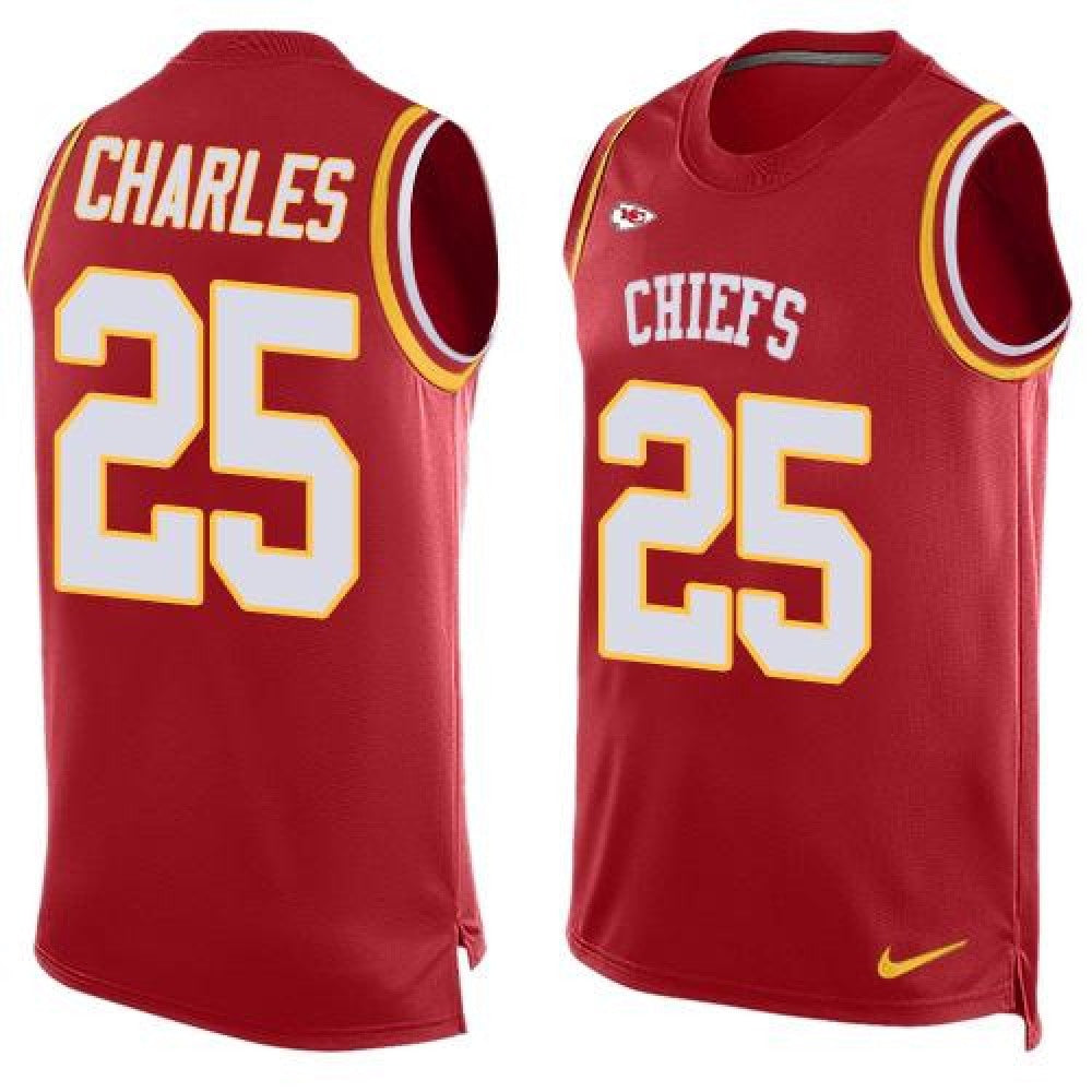 Chiefs #25 Jamaal Charles Red Team Color Men's Stitched NFL Limited Tank Top Jersey 