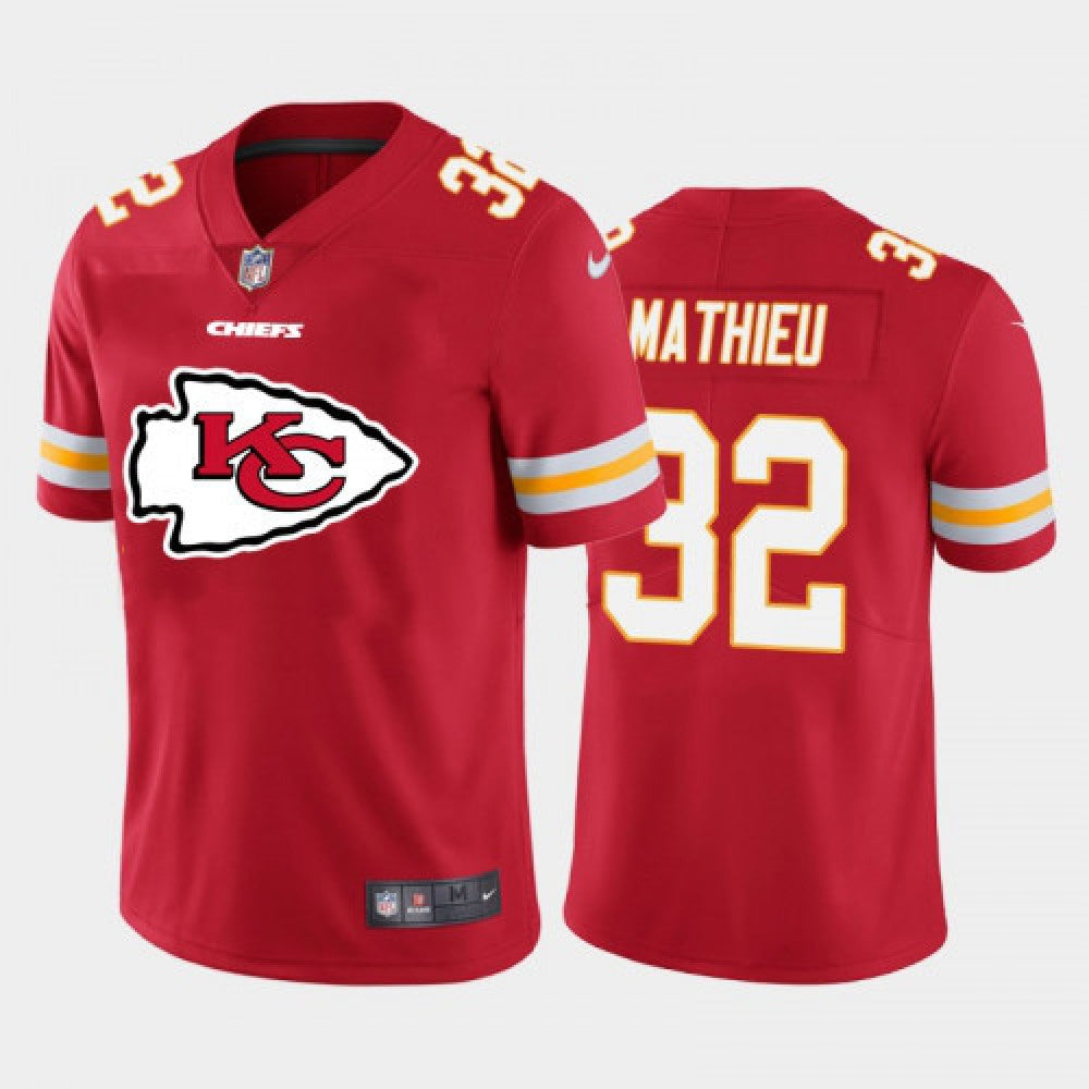 Men's Kansas City Chiefs #32 Tyrann Mathieu Red 2020 Team Big Logo Limited Stitched Jersey 