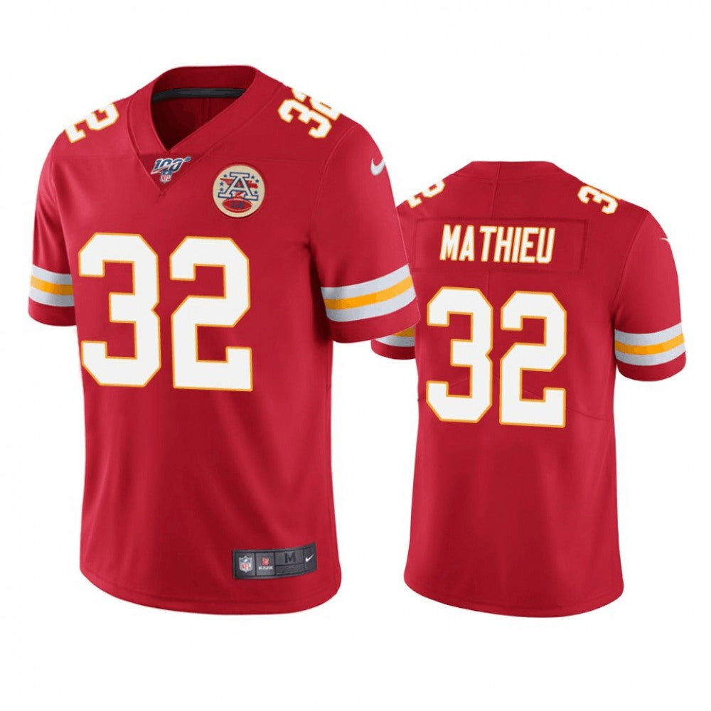 Men's Kansas City Chiefs #32 Tyrann Mathieu Red 2019 100th Season Vapor Untouchable Limited Stitched NFL Jersey 