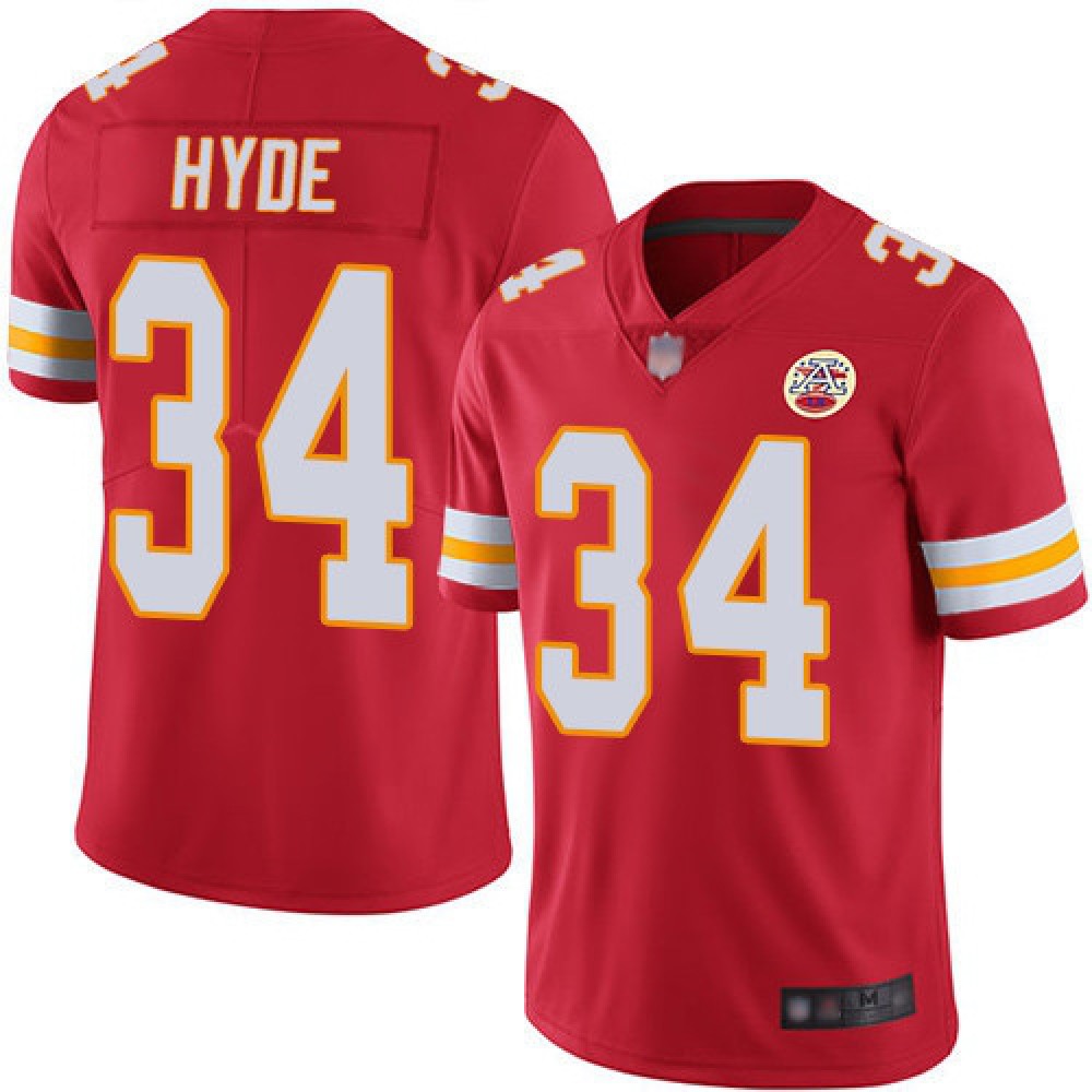 Men's Kansas City Chiefs #34 Carlos Hyde Red Vapor Untouchable Limited Stitched NFL Jersey 