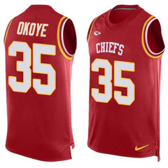 Chiefs #35 Christian Okoye Red Team Color Men's Stitched NFL Limited Tank Top Jersey 
