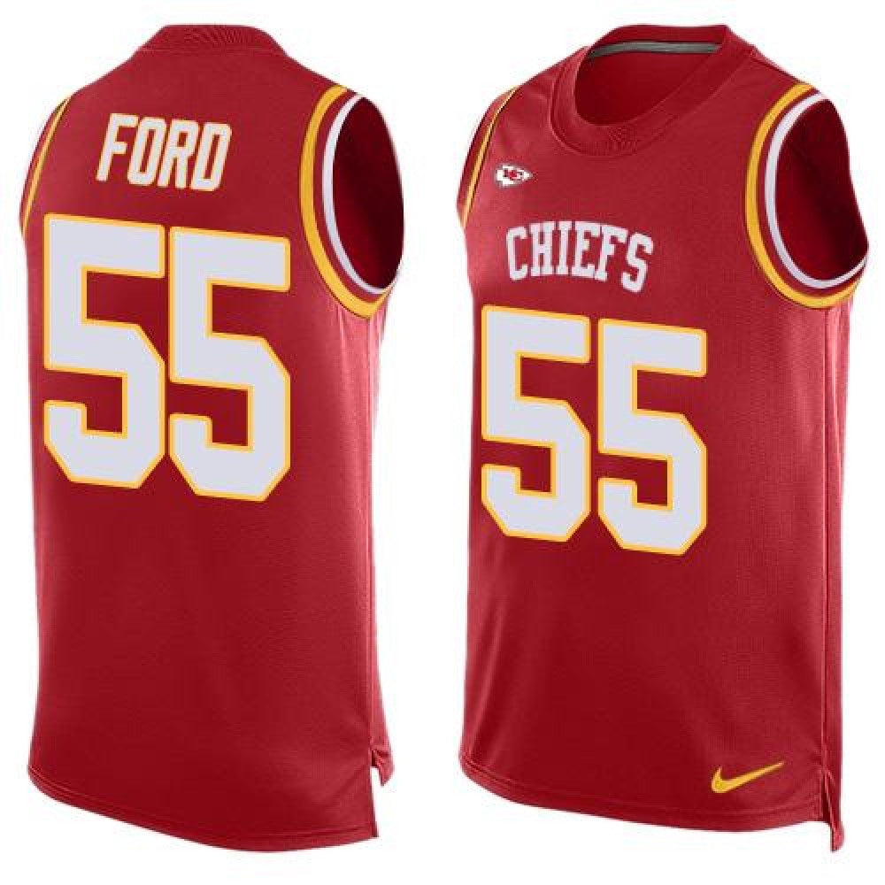 Chiefs #55 Dee Ford Red Team Color Men's Stitched NFL Limited Tank Top Jersey 