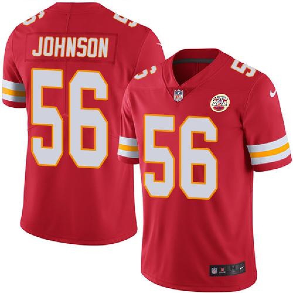 Chiefs #56 Derrick Johnson Red Men's Stitched NFL Limited Rush Jersey 
