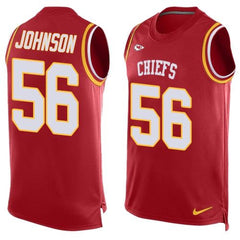 Chiefs #56 Derrick Johnson Red Team Color Men's Stitched NFL Limited Tank Top Jersey 