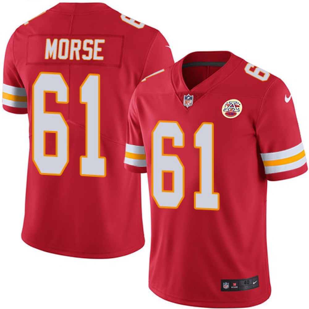 Men's Kansas City Chiefs #61 Mitch Morse Red Vapor Untouchable Limited Stitched NFL Jersey 