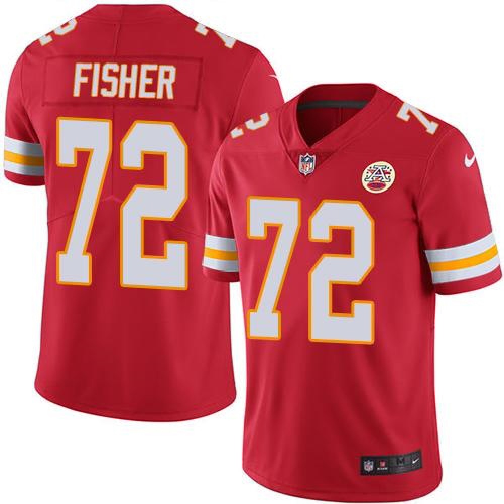 Chiefs #72 Eric Fisher Red Men's Stitched NFL Limited Rush Jersey 
