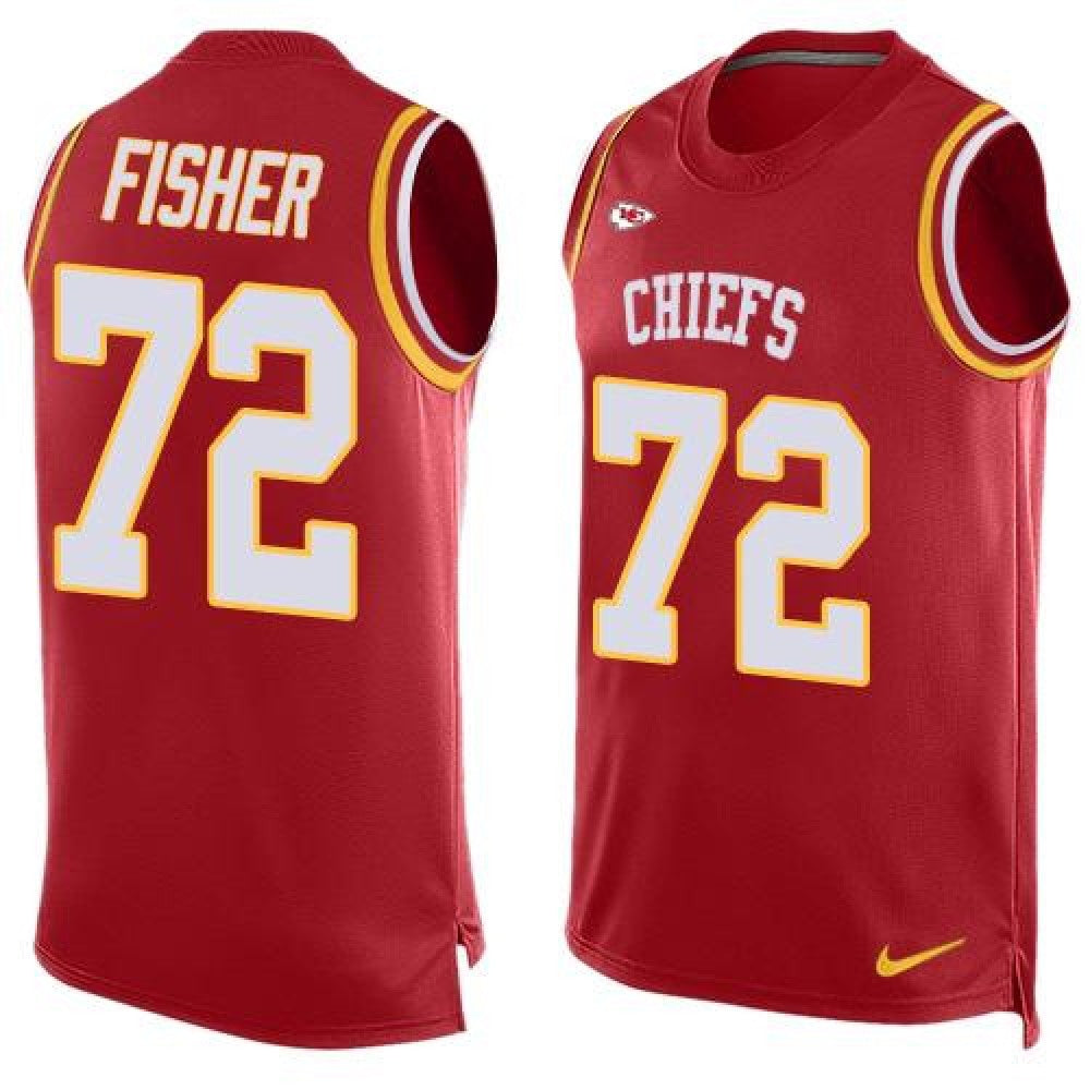 Chiefs #72 Eric Fisher Red Team Color Men's Stitched NFL Limited Tank Top Jersey 