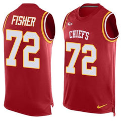 Chiefs #72 Eric Fisher Red Team Color Men's Stitched NFL Limited Tank Top Jersey 
