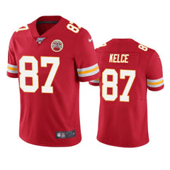 Men's Kansas City Chiefs #87 Travis Kelce Red 2019 100th Season Vapor Untouchable Limited Stitched NFL Jersey 