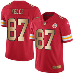 Chiefs #87 Travis Kelce Red Men's Stitched NFL Limited Gold Rush Jersey 