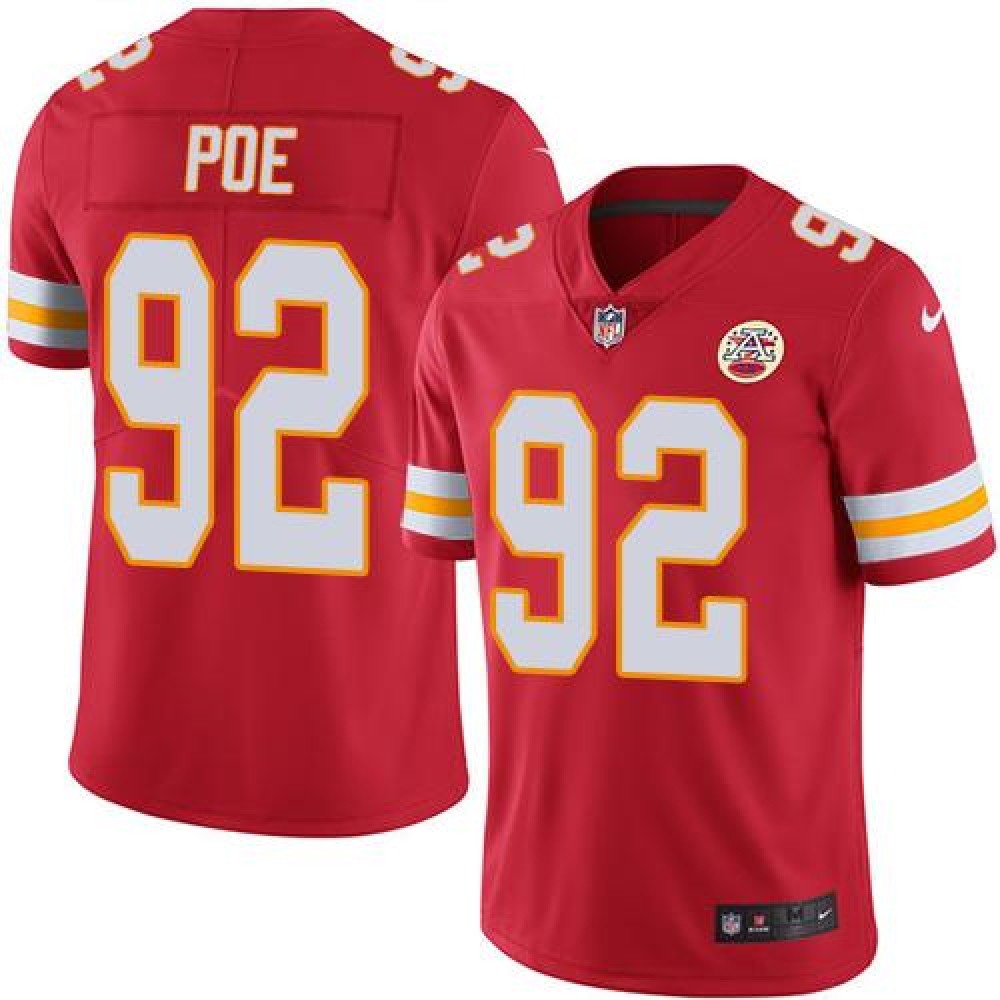 Chiefs #92 Dontari Poe Red Men's Stitched NFL Limited Rush Jersey 