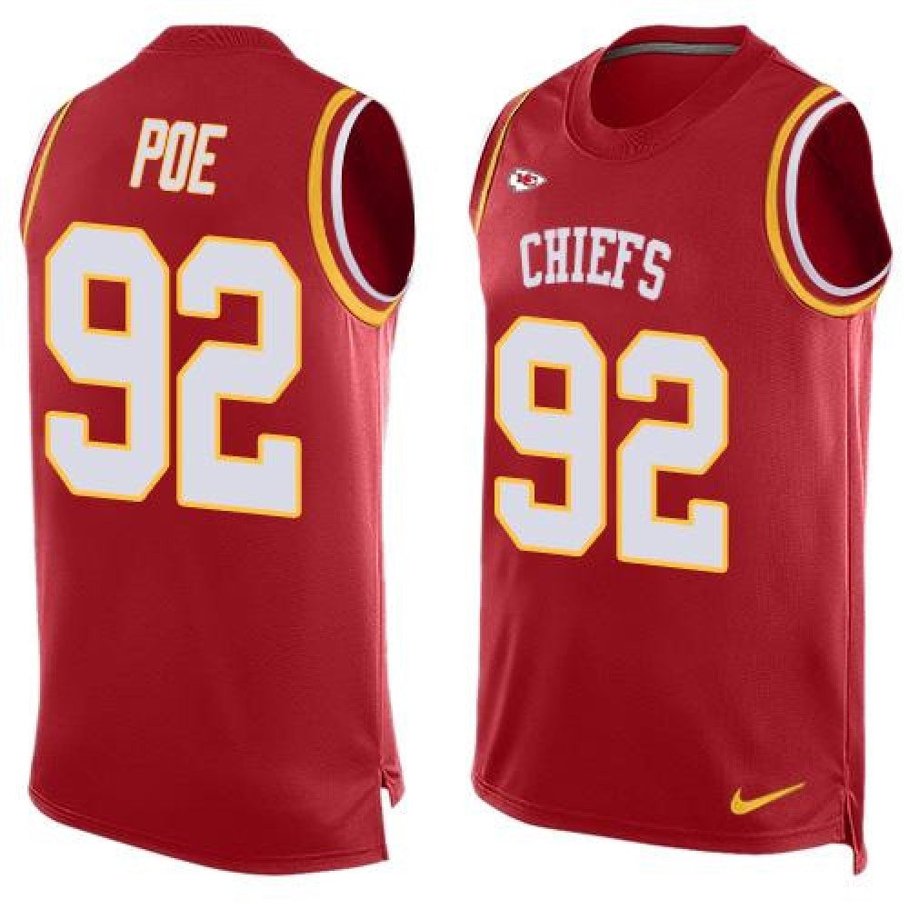 Chiefs #92 Dontari Poe Red Team Color Men's Stitched NFL Limited Tank Top Jersey 