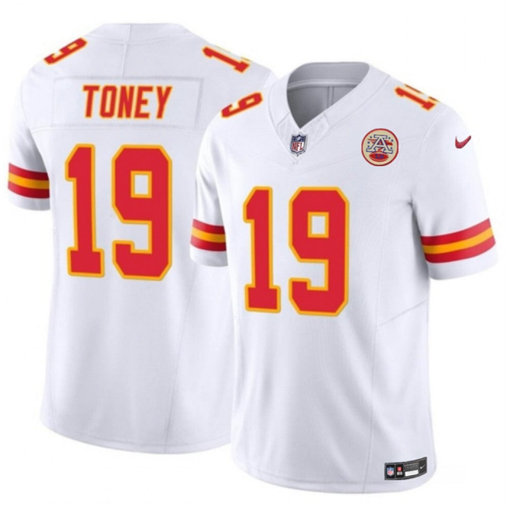 Men's Kansas City Chiefs #19 Kadarius Toney White 2023 F.U.S.E. Vapor Untouchable Limited Stitched Jersey 