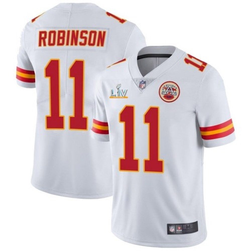 Men's Kansas City Chiefs #11 Demarcus Robinson White 2021 Super Bowl LV Stitched NFL Jersey 