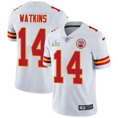 Men's Kansas City Chiefs #14 Sammy Watkins White 2021 Super Bowl LV Stitched NFL Jersey 