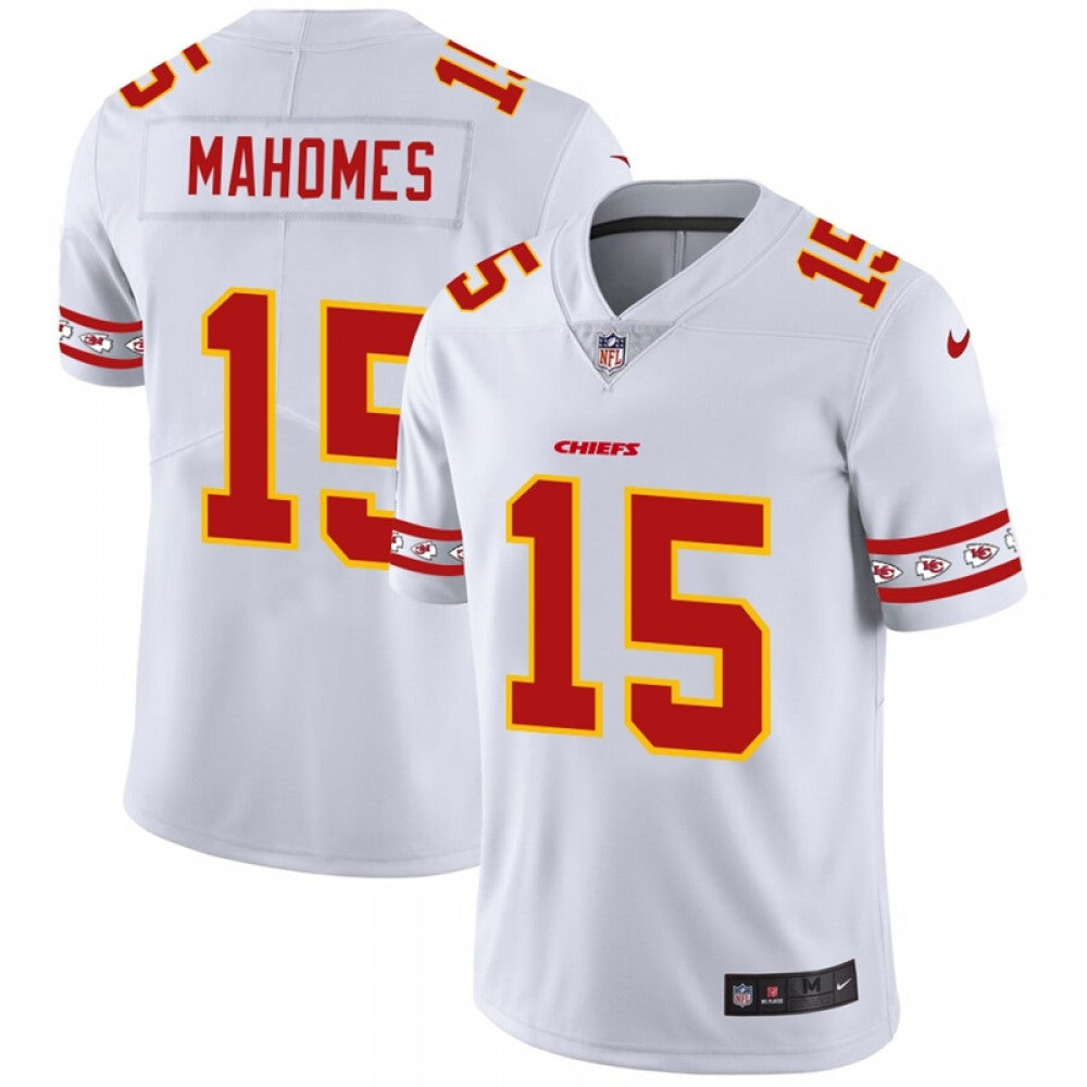Men's Kansas City Chiefs #15 Patrick Mahomes White 2019 Team Logo Cool Edition Stitched NFL Jersey 