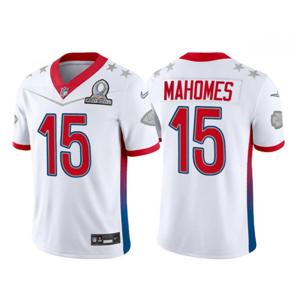 Men's Kansas City Chiefs #15 Patrick Mahomes 2022 White Pro Bowl Stitched Jersey 