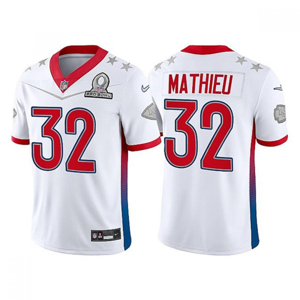 Men's Kansas City Chiefs #32 Tyrann Mathieu 2022 White AFC Pro Bowl Stitched Jersey 