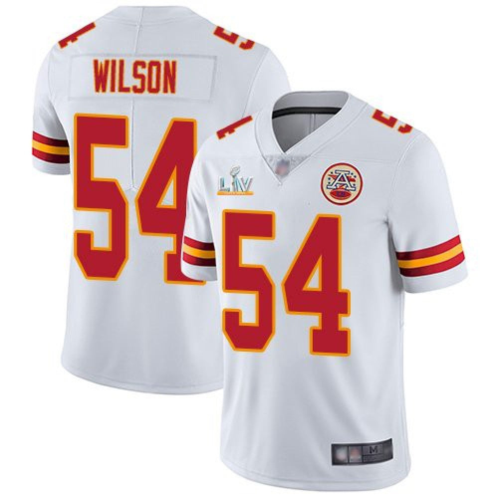 Men's Kansas City Chiefs #54 Damien Wilson White 2021 Super Bowl LV Stitched NFL Jersey 