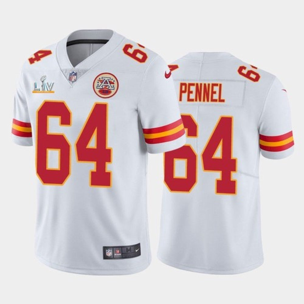 Men's Kansas City Chiefs #64 Mike Pennel White 2021 Super Bowl LV Stitched NFL Jersey 