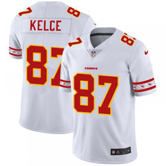 Men's Kansas City Chiefs #87 Travis Kelce White 2019 Team Logo Cool Edition Stitched NFL Jersey 
