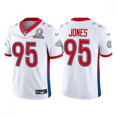 Men's Kansas City Chiefs #95 Chris Jones 2022 White Pro Bowl Stitched Jersey 