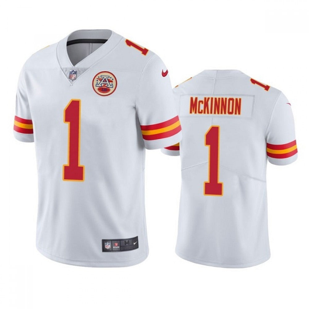 Men's Kansas City Chiefs #1 Jerick McKinnon White Vapor Untouchable Limited Stitched Football Jersey 