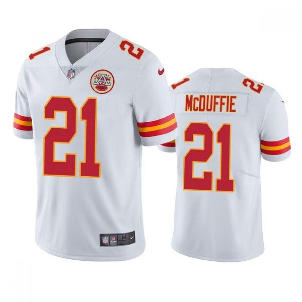 Men's Kansas City Chiefs #21 Trent McDuffie White Vapor Untouchable Limited Stitched Football Jersey 