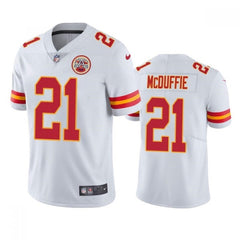 Men's Kansas City Chiefs #21 Trent McDuffie White Vapor Untouchable Limited Stitched Football Jersey 