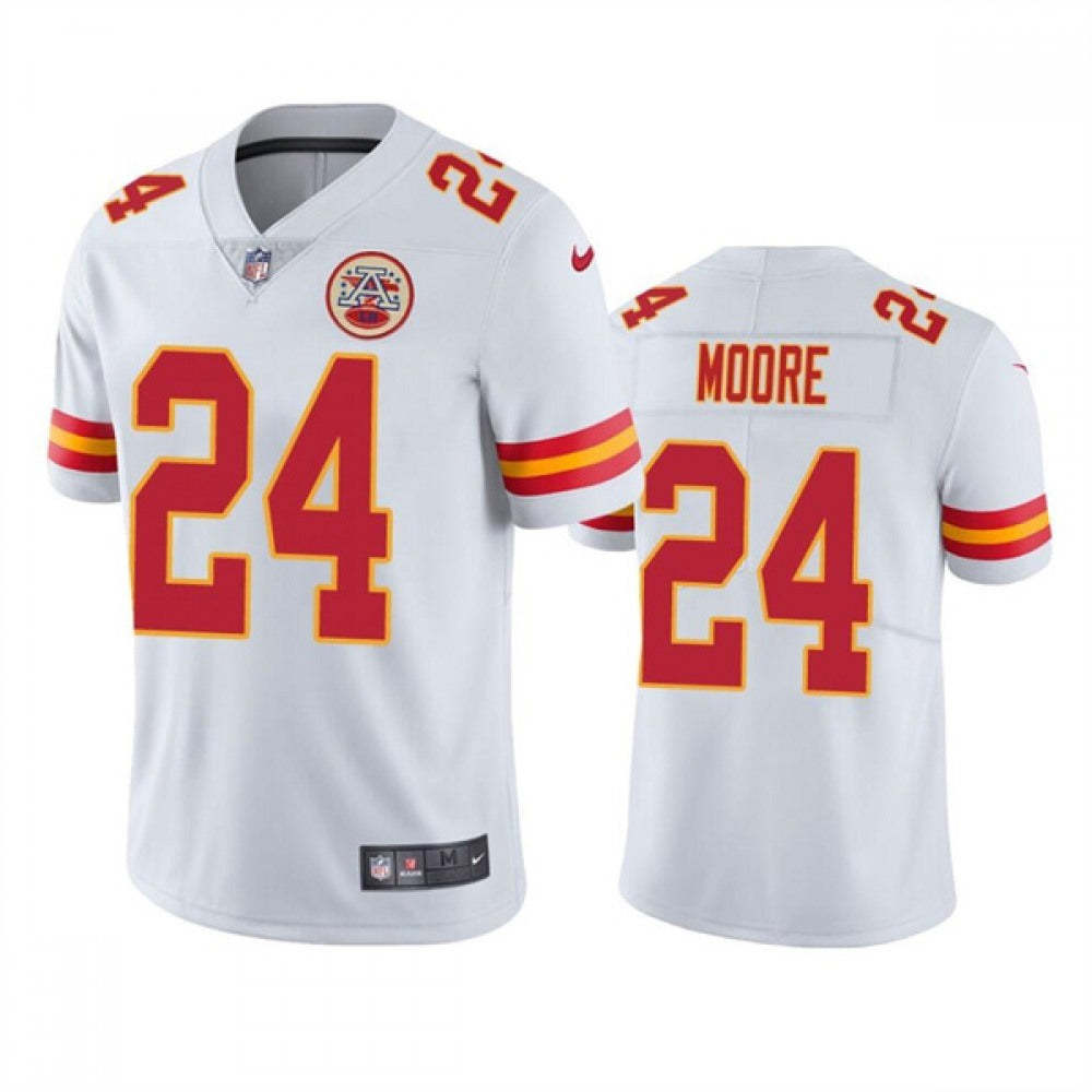 Men's Kansas City Chiefs #24 Skyy Moore White Vapor Untouchable Limited Stitched Football Jersey 