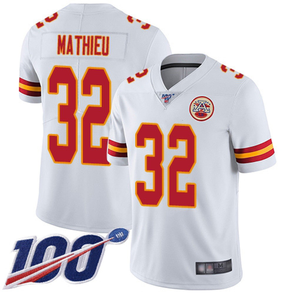Men's Kansas City Chiefs #32 Tyrann Mathieu White 2019 100th Season Vapor Untouchable Limited Stitched NFL Jersey 