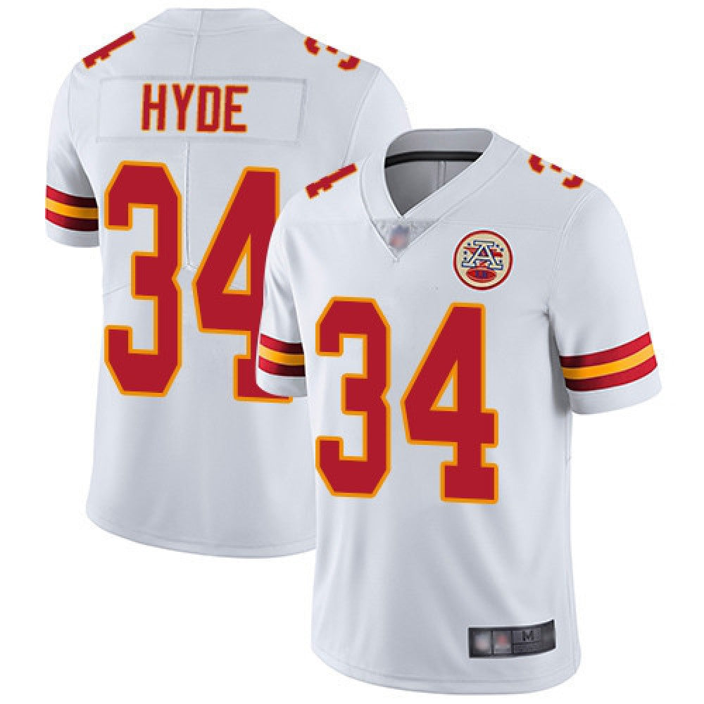 Men's Kansas City Chiefs #34 Carlos Hyde White Vapor Untouchable Limited Stitched NFL Jersey 