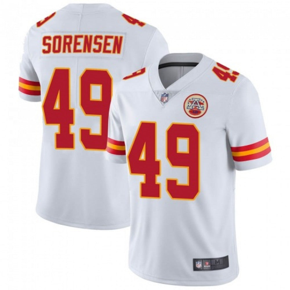 Men's Kansas City Chiefs #49 Daniel Sorensen White Vapor Untouchable Limited Stitched NFL Jersey 