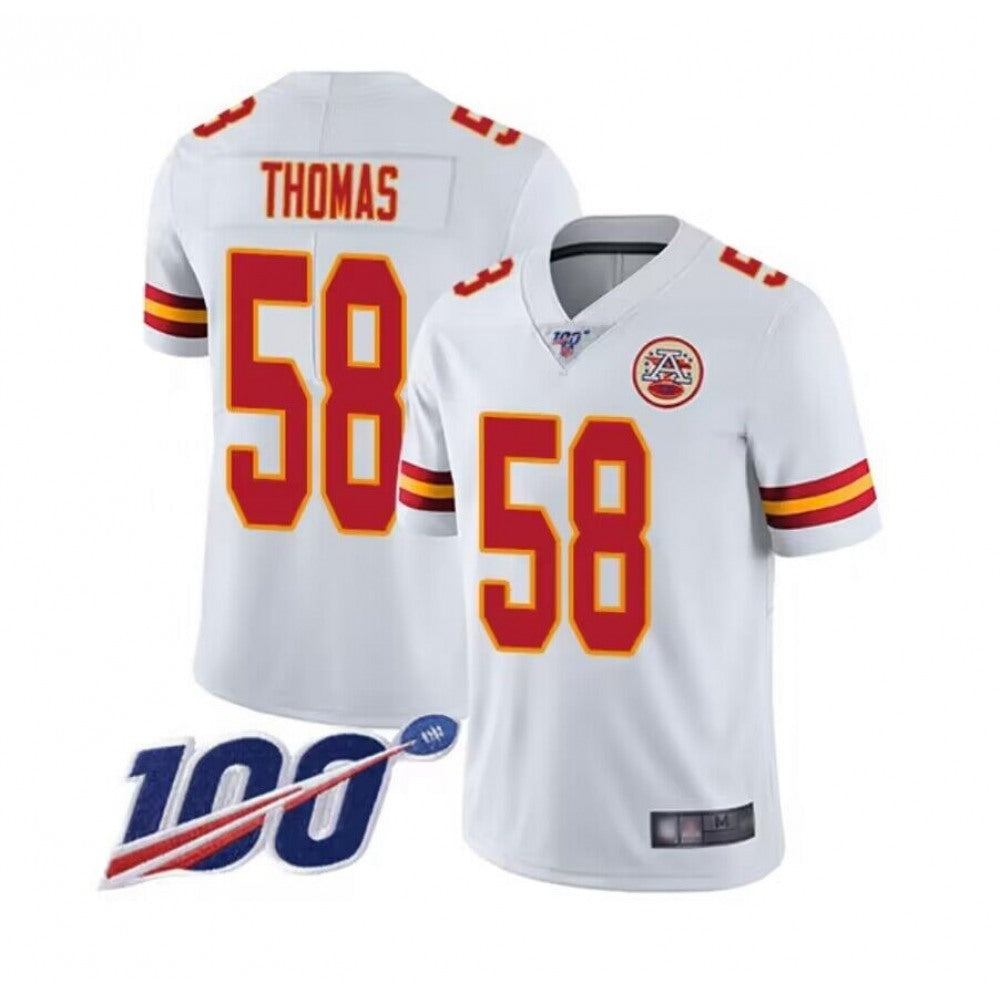 Men's Kansas City Chiefs #58 Derrick Thomas White 2019 100th Season Vapor Untouchable Limited Stitched NFL Jersey 