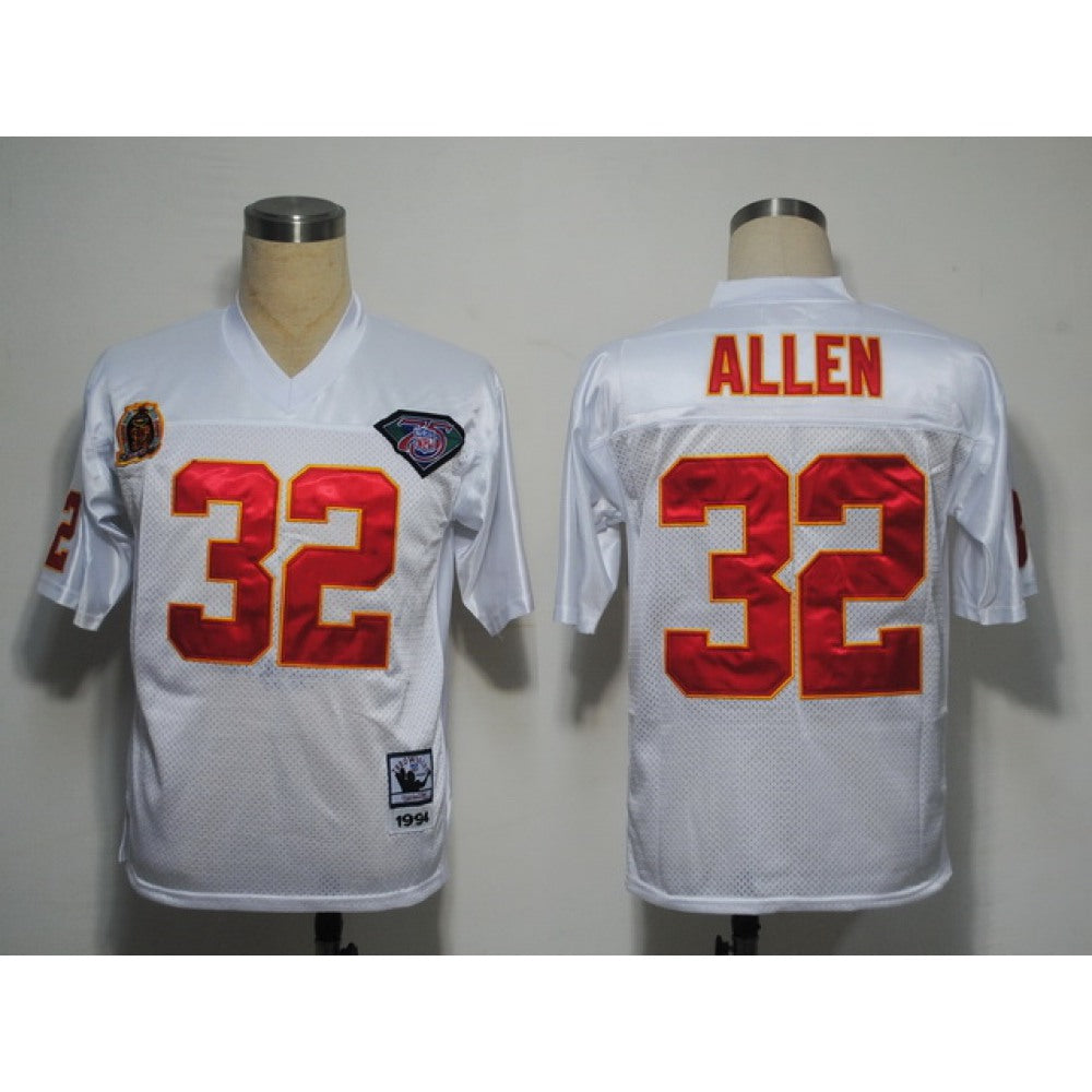 Mitchell And Ness Chiefs #32 Marcus Allen White 75TH Stitched NFL Jersey 