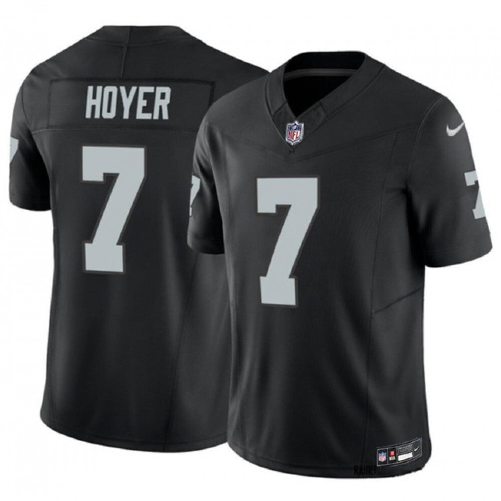 Men's Las Vegas Raiders #7 Brian Hoyer Black 2023 F.U.S.E Vapor Untouchable Stitched Football Jersey 