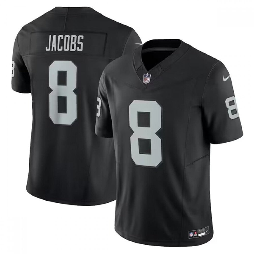 Men's Las Vegas Raiders #8 Josh Jacobs Black 2023 F.U.S.E Vapor Untouchable Stitched Football Jersey 