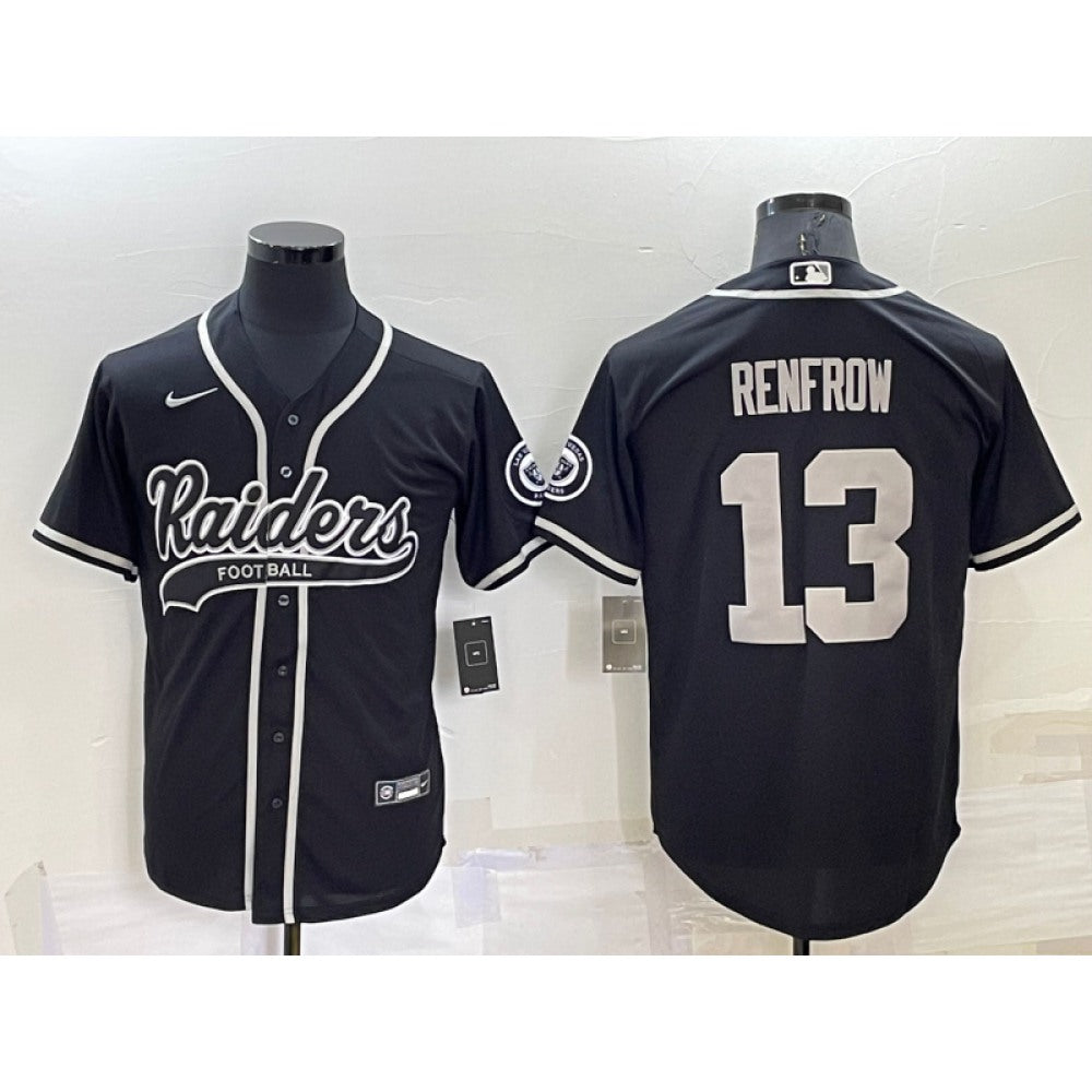Men's Las Vegas Raiders #13 Hunter Renfrow Black Cool Base Stitched Baseball Jersey 
