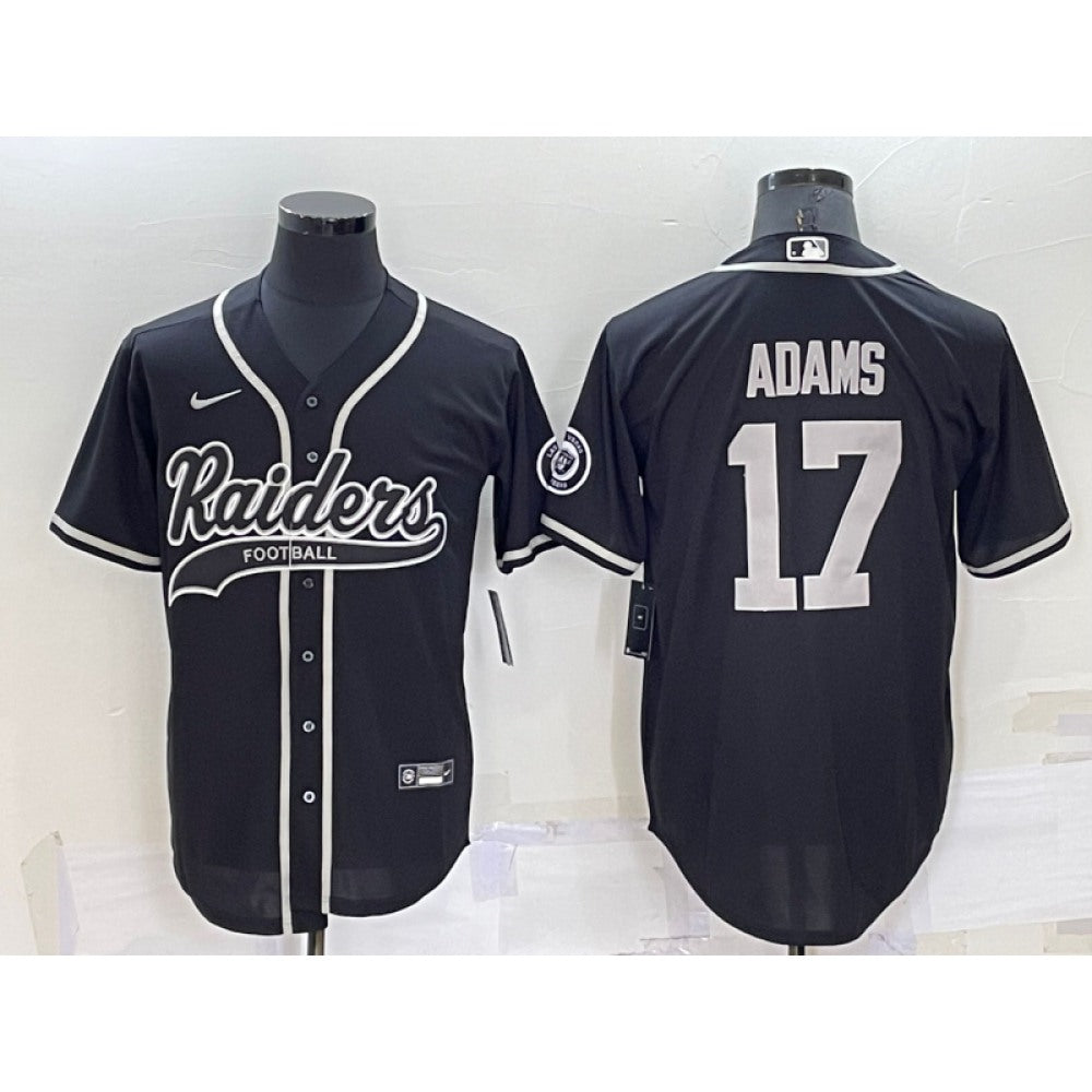 Men's Las Vegas Raiders #17 Davante Adams Black Cool Base Stitched Baseball Jersey 