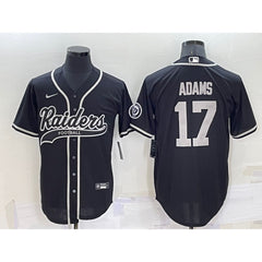 Men's Las Vegas Raiders #17 Davante Adams Black Cool Base Stitched Baseball Jersey 
