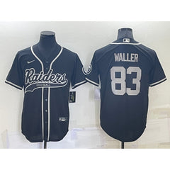 Men's Las Vegas Raiders #83 Darren Waller Black Cool Base Stitched Baseball Jersey 