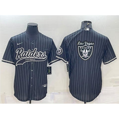 Men's Las Vegas Raiders Black Team Big Logo With Patch Cool Base Stitched Baseball Jersey 