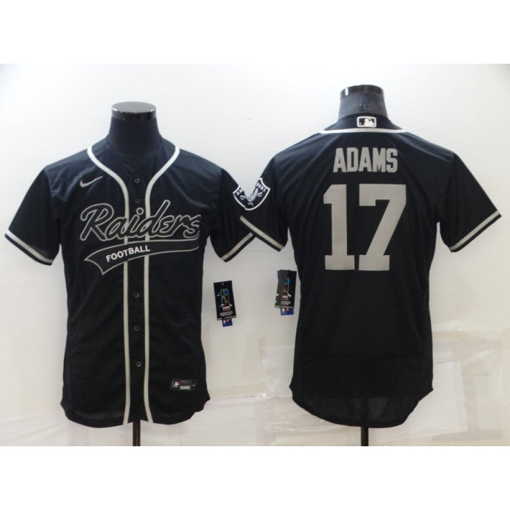Men's Las Vegas Raiders #17 Davante Adams Black Flex Base Stitched Jersey 