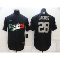 Men's Las Vegas Raiders #28 Josh Jacobs Black Mexico Stitched Jersey 