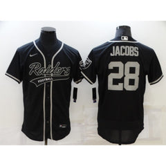 Men's Las Vegas Raiders #28 Josh Jacobs Black Flex Base Stitched Jersey 